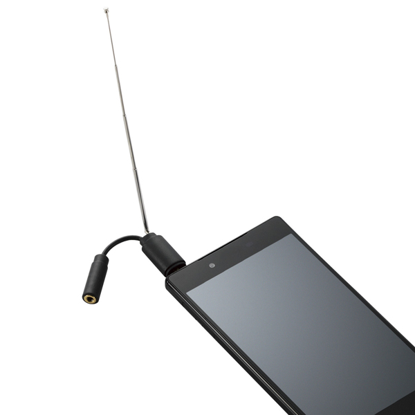 スマートフォン用ロッドアンテナ/アダプタタイプ/ブラック