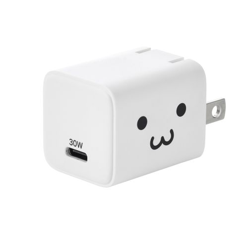 AC充電器/USB充電器/USB PD/30W/USB-C1ポート/しろちゃん
