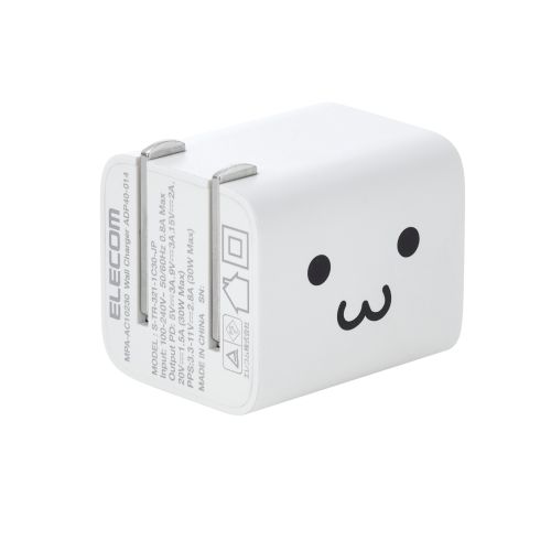 AC充電器/USB充電器/USB PD/30W/USB-C1ポート/しろちゃん