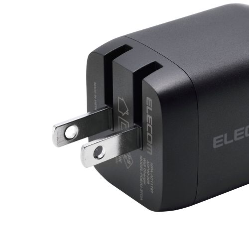 ノートPC用ACアダプター/USB充電器/USB PD/67W/自動分配/USB-C×3/スイングプラグ/ブラック