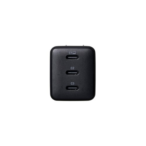 ノートPC用ACアダプター/USB充電器/USB PD/67W/USB-C×3/スイングプラグ/ブラック