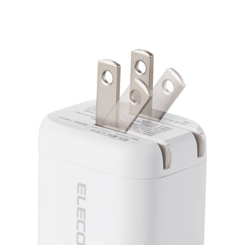 AC充電器/スマホ・タブレット用/USB PD/33W/USB-C/USB-A/スイングプラグ/ホワイト
