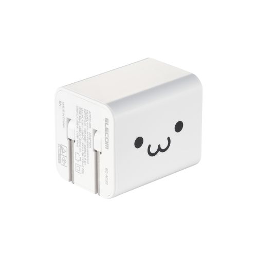 AC充電器/USB充電器/スマホ・タブレット用/USB PD対応/20W/USB-C/USB-A/スイングプラグ/しろちゃん