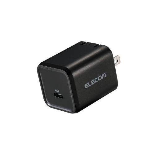 AC充電器/USB充電器/USB Power Delivery対応/45W/Type-C×1/スイングプラグ/ブラック