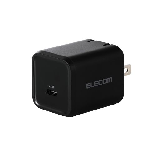 AC充電器/USB充電器/USB Power Delivery対応/45W/Type-C×1/スイングプラグ/ブラック