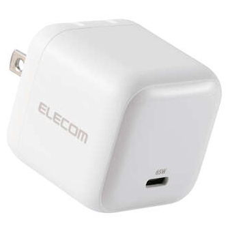 AC充電器/スマホ・タブレット用/USB PD/65W/USB-C/スイングプラグ/ホワイト