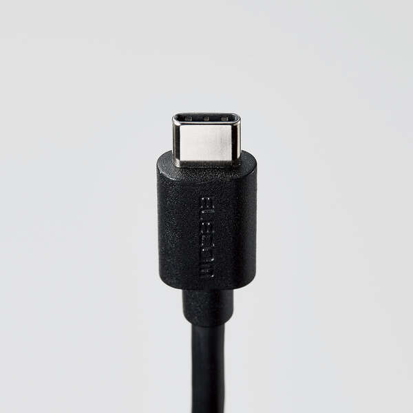 AC充電器/スマホ・タブレット用/2.4A出力/Type-C/USB-C/ケーブル一体型/2.5m/ブラック