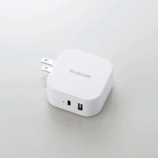 AC充電器/スマホ・タブレット用/USB Power Delivery準拠/20W+12W/USB-C1ポート/USB-A1ポート/ホワイト
