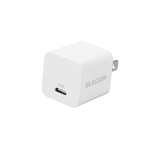 AC充電器/USB充電器/USB Power Delivery準拠/20W/USB-C1ポート/固定プラグ/ホワイト