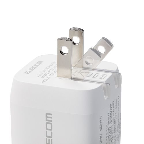 AC充電器/USB充電器/USB Power Delivery対応/32W/USB-C1ポート/USB-A2ポート/スイングプラグ/ホワイト