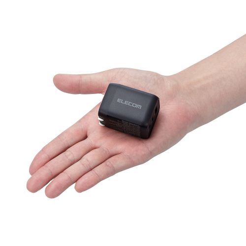 AC充電器/USB充電器/USB Power Delivery対応/PPS対応/65W/USB-C2ポート/USB-A1ポート/スイングプラグ/ブラック