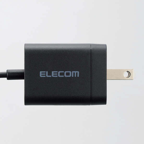 AC充電器/スマホ・タブレット用/USB Power Delivery/20W/USB-Cケーブル一体/1.5m/ブラック