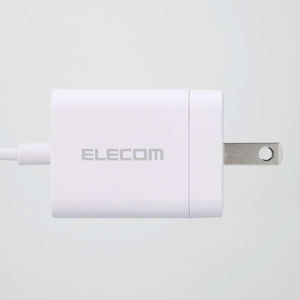 AC充電器/スマホ・タブレット用/USB Power Delivery/20W/USB-Cケーブル一体/1.5m/ホワイト