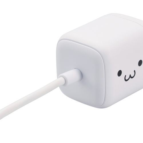 AC充電器/スマホ・タブレット用/USB Power Delivery/30W/USB-Cケーブル一体/1.5m/しろちゃん