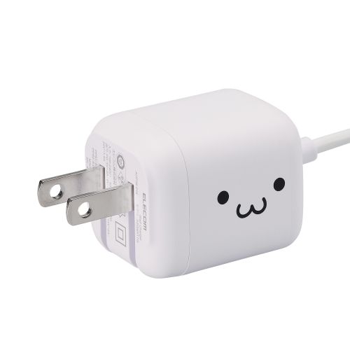 AC充電器/スマホ・タブレット用/USB Power Delivery/30W/USB-Cケーブル一体/1.5m/しろちゃん
