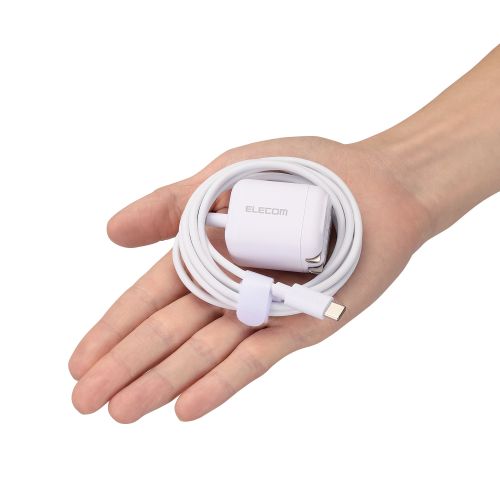 AC充電器/スマホ・タブレット用/USB Power Delivery/30W/USB-Cケーブル一体/1.5m/ホワイト