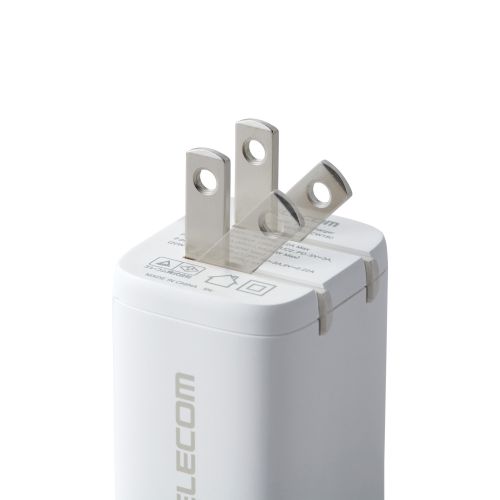 AC充電器/USB充電器/USB PD対応/30W/USB-C×2/スイングプラグ/ブラック