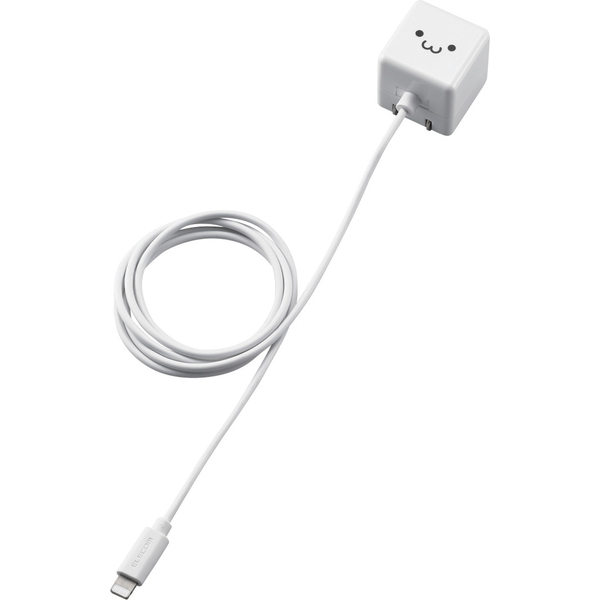 Lightning-AC充電器/1.0A出力/ケーブル一体/1.0m/ホワイトフェイス