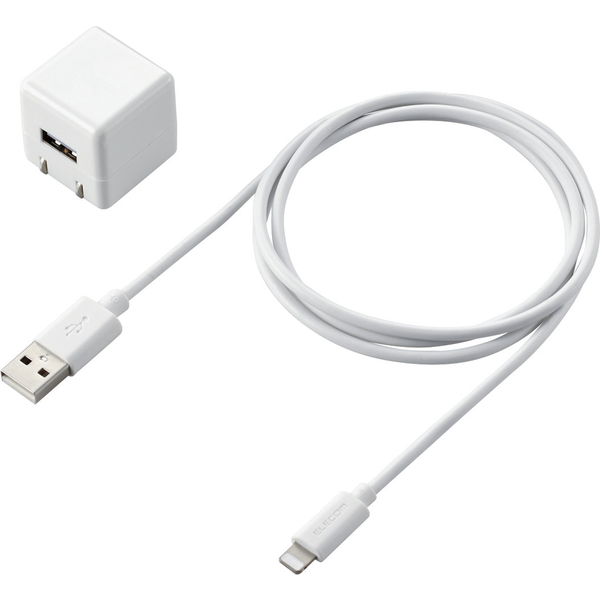 Lightning-AC充電器/1.0A出力/ケーブル同梱/1.0m/ホワイト