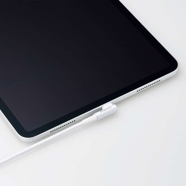 USB Type-Cケーブル/スマホ用/USB(A-C)/認証品/L字コネクタ/抗菌・抗ウイルス/1.2m/ホワイト