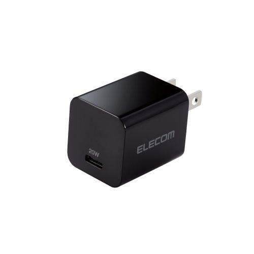 LightningAC充電器/USB Power Delivery対応/20W/USB-C1ポート/USB-C - Lightningケーブル付属/スイングプラグ/1.5m/ブラック