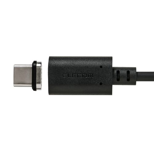 USB-A to USB Type-Cケーブル/着脱式マグネット/最大15W/ブレーカー搭載/1.0m/ブラック