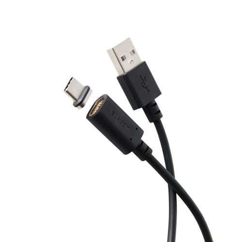 USB-A to USB Type-Cケーブル/着脱式マグネット/最大15W/ブレーカー搭載/1.0m/ブラック