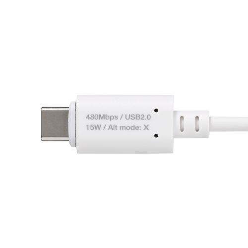 USB-A to USB Type-Cケーブル/着脱式マグネット/最大15W/ブレーカー搭載/1.0m/ホワイト