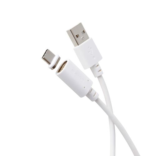 USB-A to USB Type-Cケーブル/着脱式マグネット/最大15W/ブレーカー搭載/1.0m/ホワイト