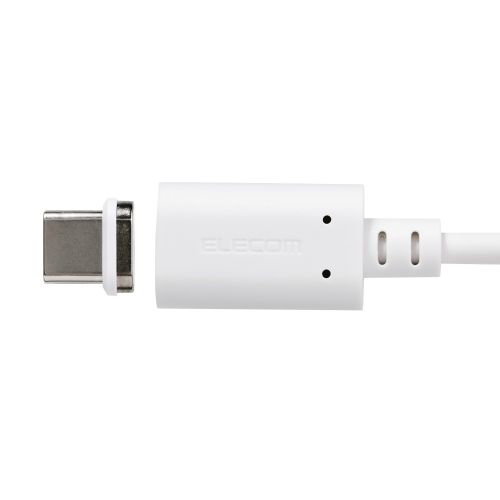 USB-A to USB Type-Cケーブル/着脱式マグネット/最大15W/ブレーカー搭載/2.0m/ホワイト