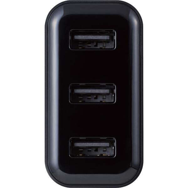 AC充電器/スマホ・タブレット用/3.6A出力/USB-Aメス3ポート/おまかせ充電搭載/ブラック