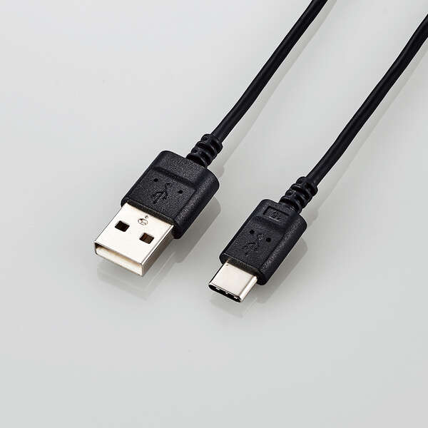 USB Type-Cケーブル/スマホ用/USB(A-C)/極細/1.0m/ブラック