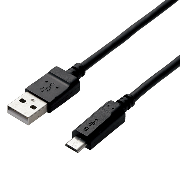 microUSBケーブル/2A出力/スタンダード/通信・充電/2.0m/ブラック