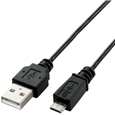 極細Micro-USB(A-MicroB)ケーブル/0.5m/ブラック