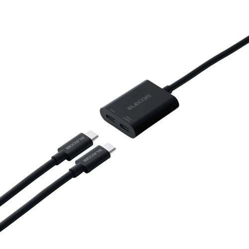 Type-C映像変換アダプタ/Type-C - Type-C×2/4K60Hz/10Gpbs/ブラック