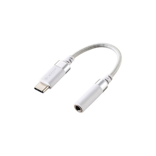 音声変換ケーブル/高耐久/USB Type-C to 3.5mmステレオミニ端子/DAC搭載/ハイレゾ対応/ホワイト