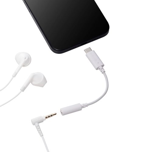 音声変換ケーブル/USB Type-C to 3.5mmステレオミニ端子/DAC搭載/ホワイト