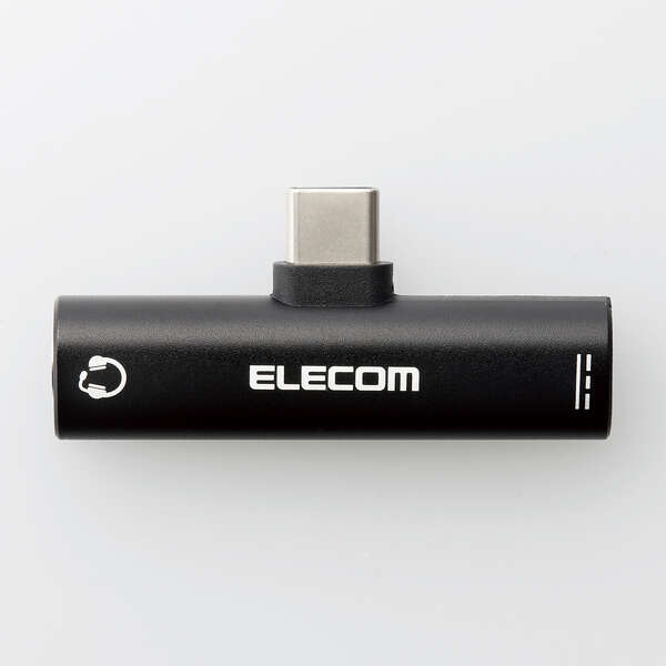 音声変換アダプタ/USB Type-C - 4極φ3.5mmイヤホンジャック/給電機能付/USB Power Delivery 60W対応/ブラック