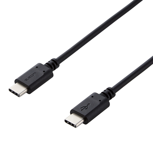 スマホ・タブレット用USBケーブル/USB(C-C)/スタンダード/USB Power Delivery対応/認証品/1.0m/ブラック