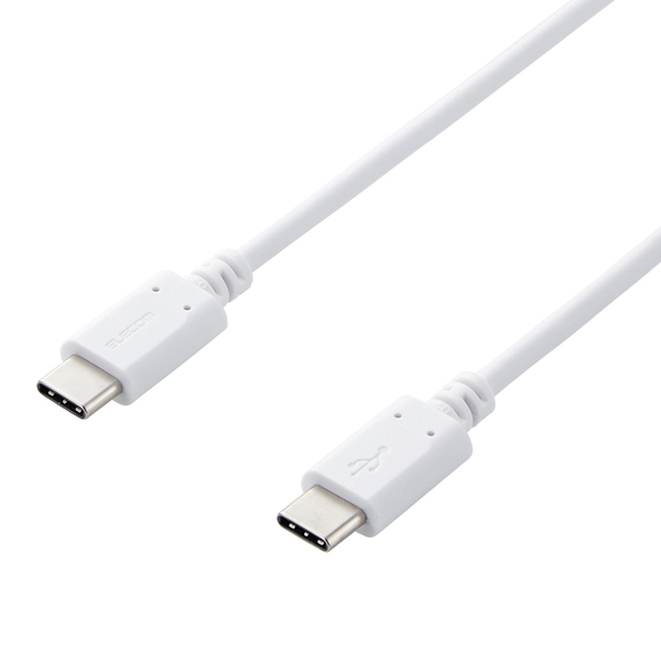 スマホ・タブレット用USBケーブル/USB(C-C)/スタンダード/USB Power Delivery対応/認証品/1.0m/ホワイト
