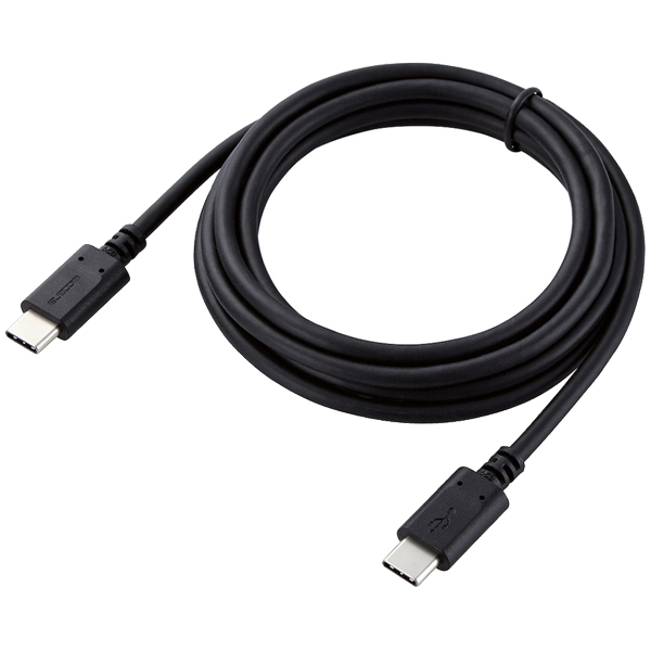 スマホ・タブレット用USBケーブル/USB(C-C)/スタンダード/USB Power Delivery対応/認証品/1.5m/ブラック