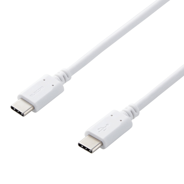スマホ・タブレット用USBケーブル/USB(C-C)/スタンダード/USB Power Delivery対応/認証品/1.5m/ホワイト