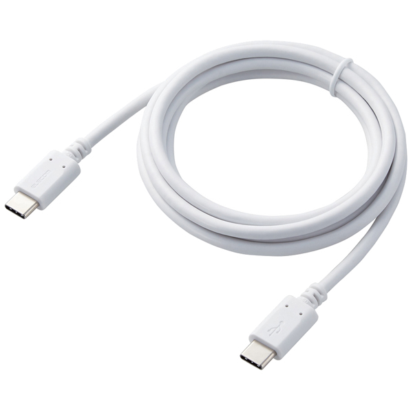 スマホ・タブレット用USBケーブル/USB(C-C)/スタンダード/USB Power Delivery対応/認証品/1.5m/ホワイト