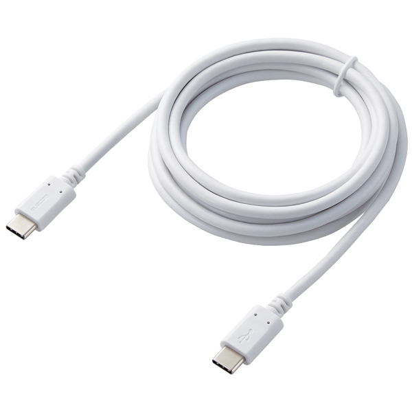スマホ・タブレット用USBケーブル/USB(C-C)/スタンダード/USB Power Delivery対応/認証品/2.0m/ホワイト