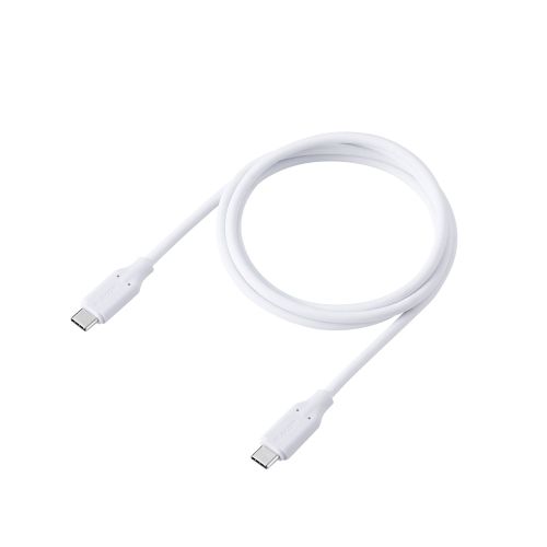 USB-A to USB Type-Cケーブル/シリコン/ブレーカー内蔵/最大100W/1.0m/ホワイト