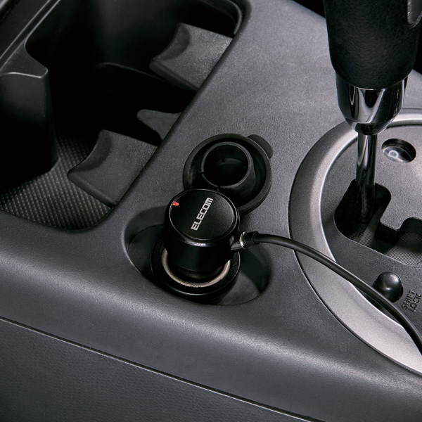 カーチャージャー/Type-C/USB-C/ストレートタイプ/1.5m/3.0A/インジケーター搭載/ブラック