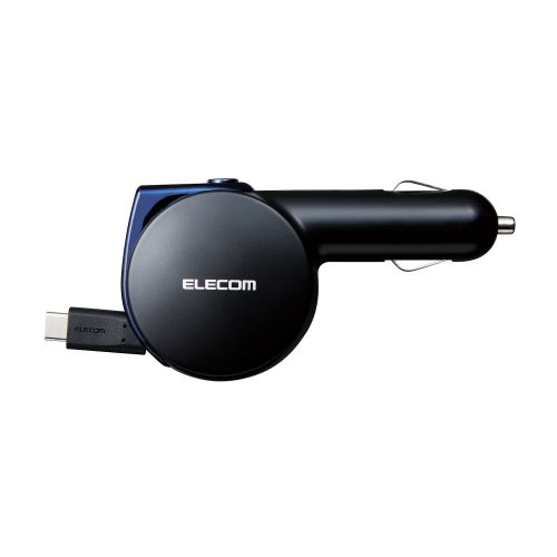 シガーチャージャー/最大35W/USB-Cケーブル/巻取り式リールタイプ/90cm/15W/USB-Cポート/USB Power Delivery/20W/ブラック