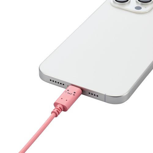 USB Type-C to USB Type-Cケーブル/USB Power Delivery対応/顔つきタイプ/1.0m/トキメキ(ピンク×ブラック)
