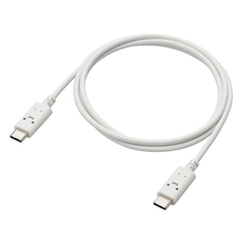 USB Type-C to USB Type-Cケーブル/USB Power Delivery対応/顔つきタイプ/1.0m/しろちゃん(ホワイト×ブラック)