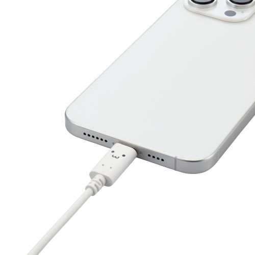 USB Type-C to USB Type-Cケーブル/USB Power Delivery対応/顔つきタイプ/1.0m/しろちゃん(ホワイト×ブラック)